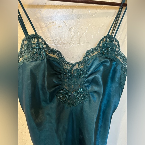 Victoria’s Secret. Beaded Chemise Gown Green - Picture 2 of 8